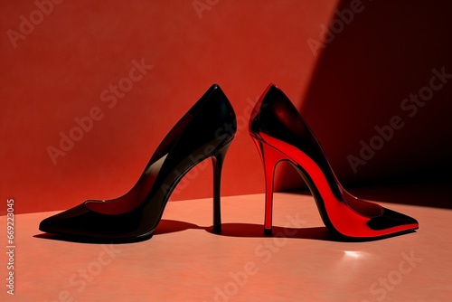 shadow photo of pair of stylish high heels 