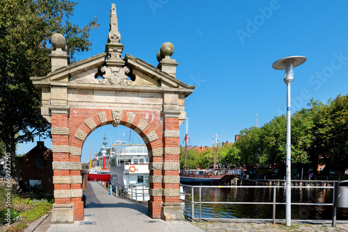 Emden city with Nordertor, Lower Saxony, Germany photo