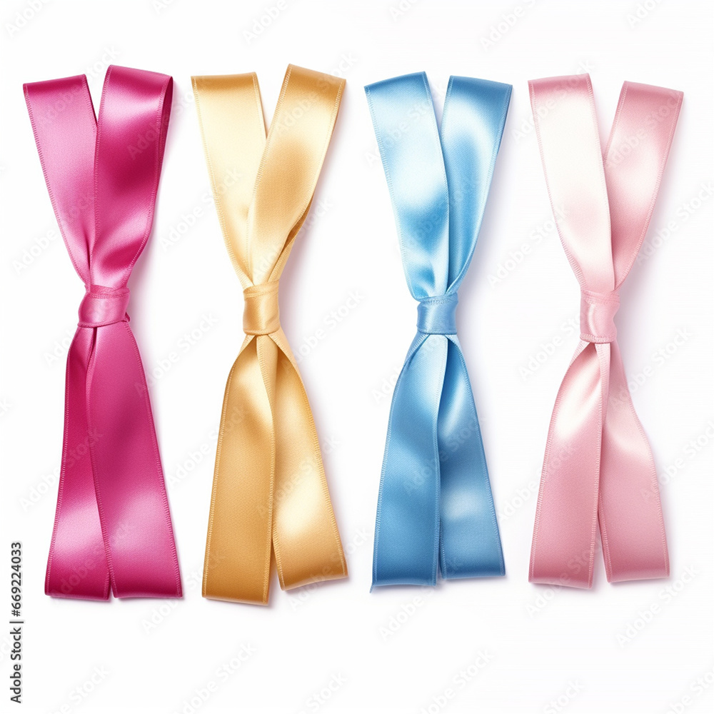 Minimalist ribbon on white background for breast cancer awareness Minimalist ribbon on white background for breast cancer awareness