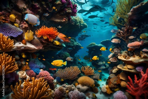 coral reef and fish © Kainat