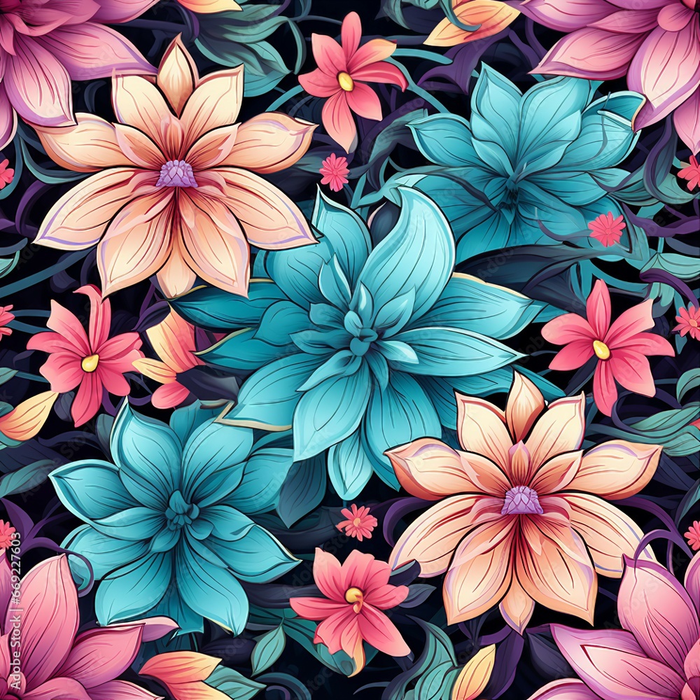 Kaleidoscope Floral Abundance Pattern
