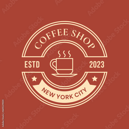 Coffee Shop Logos  Badges and Labels Design Isolated. Cup  coffee  cafe vintage style objects retro vector illustration isolated