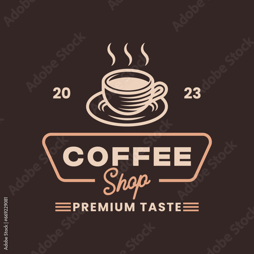 Coffee Shop Logos  Badges and Labels Design Isolated. Cup  coffee  cafe vintage style objects retro vector illustration isolated