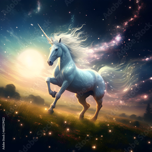 Unveiling the Magic An Enchanted Unicorn s Cosmic Odyssey in Ultra Realistic Digital Art