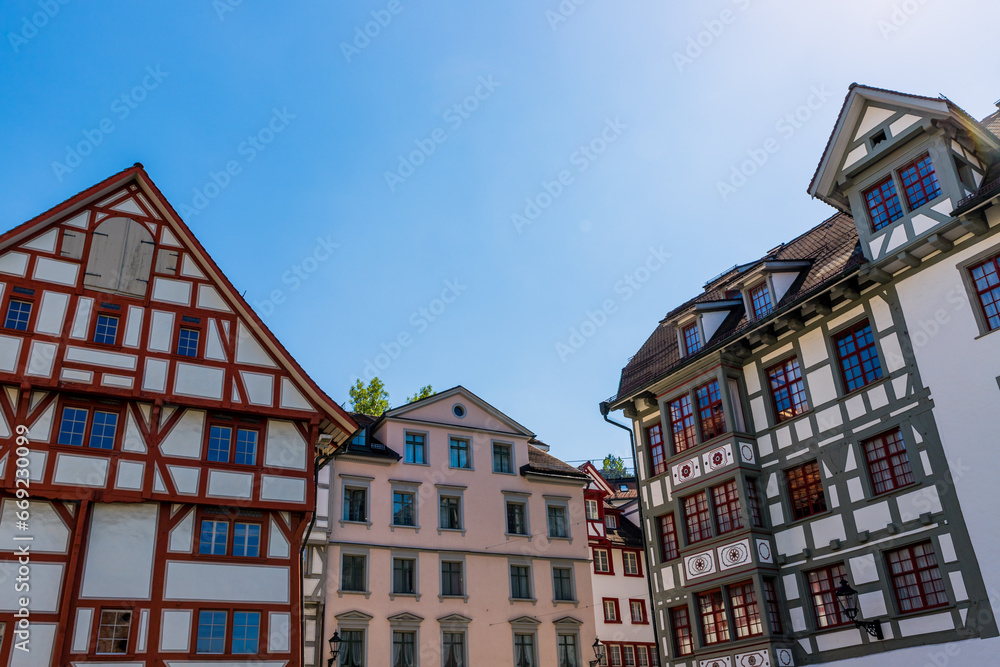 Fototapeta premium Dans les rues de Saint-Gall en Suisse