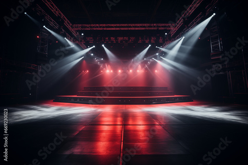 Empty Concert Stage - Fog Machine, Light Show, Music Concert, Hip-Hop Concert Stage, Backdrop © blaize