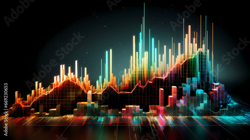 Chart graphs of the stock market representing our economy