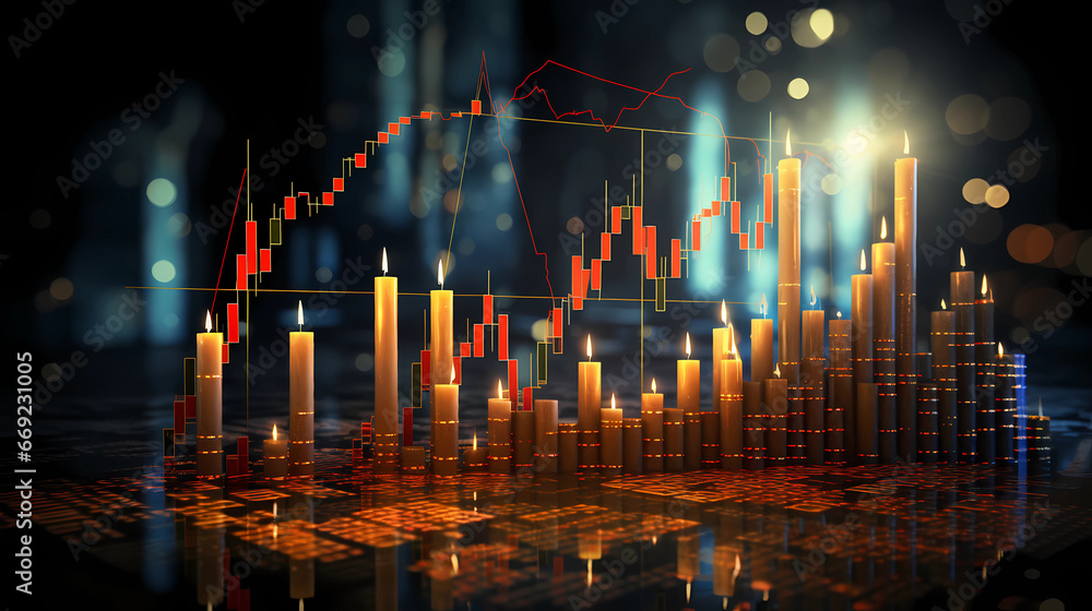 Chart graphs of the stock market representing our economy