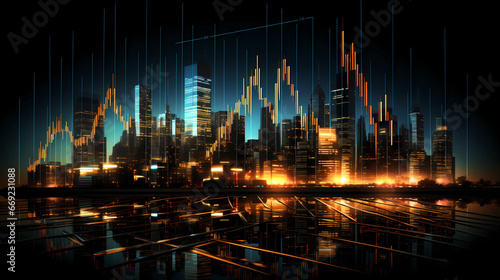 Chart graphs of the stock market representing our economy