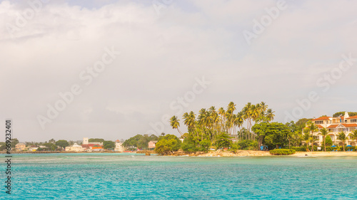 Fototapeta Naklejka Na Ścianę i Meble -  Barbados Island's Sandy Paradise Beach, Caribbean Island