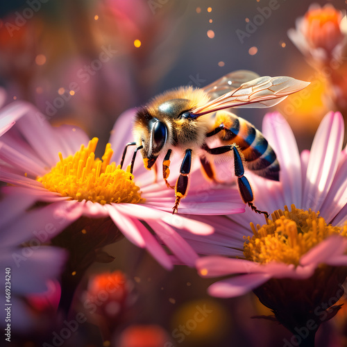 Intricate Details of Bee Pollination A Delicate Dance in Ultra Realistic Art © Udara Fernando