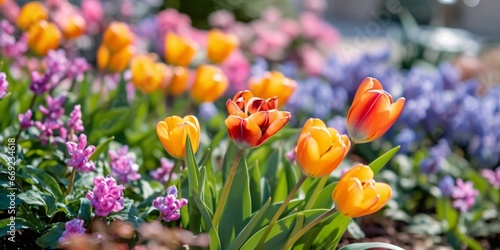 Wallpaper Mural Tulips. Beautiful bouquet of tulips. colorful tulips. tulips in spring,colourful tulip Torontodigital.ca