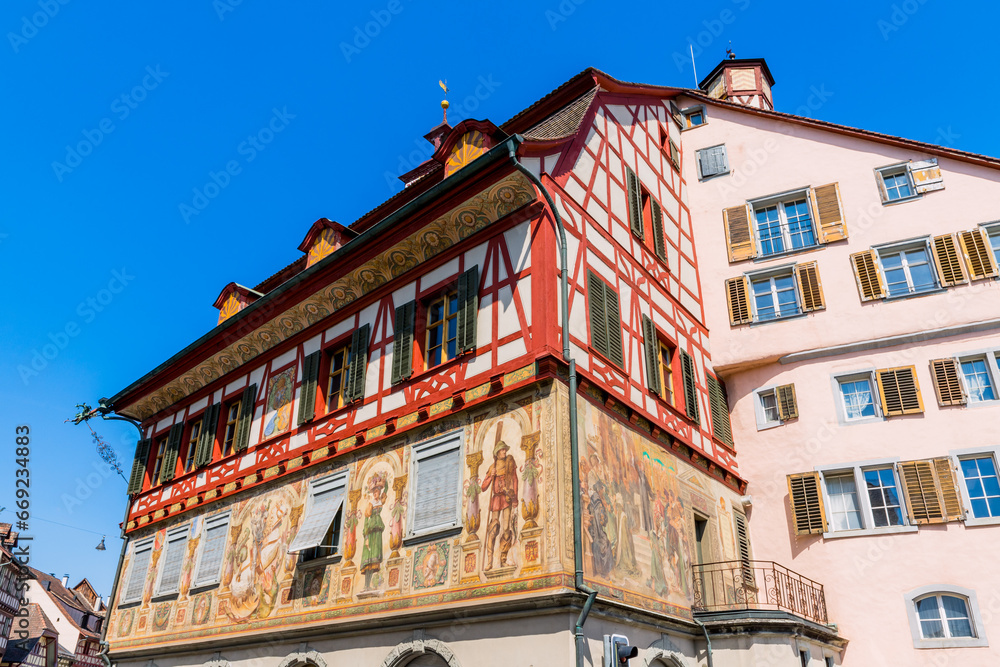 Obraz premium Dans les rues de Stein am Rhein en Suisse