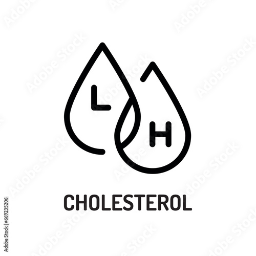 Cholesterol line black icon. Nutrition facts.