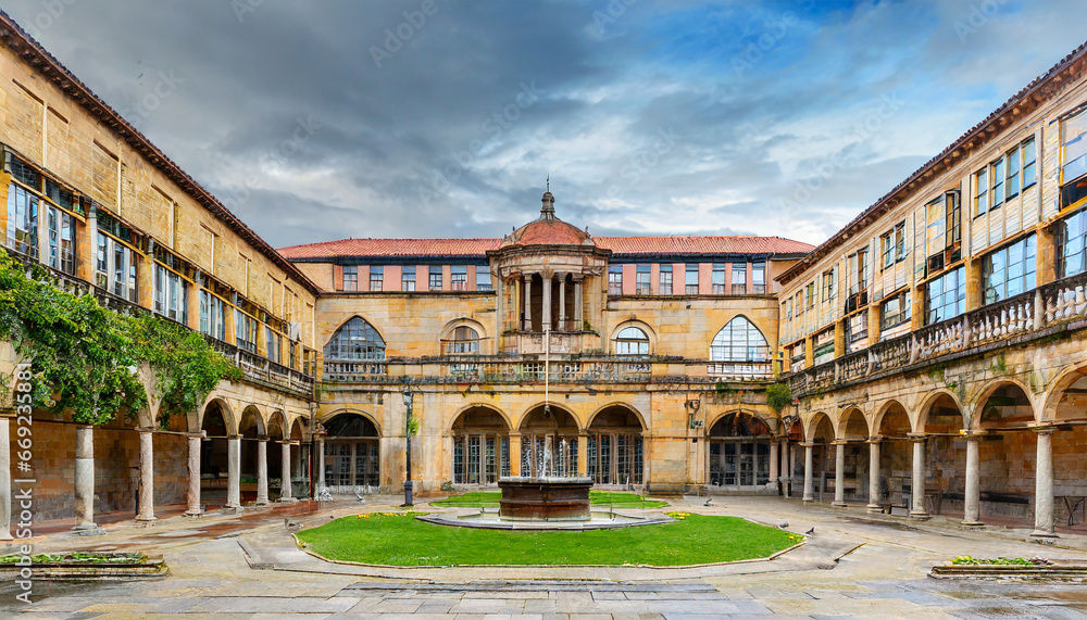 central patio of the gijon labor university in asturias