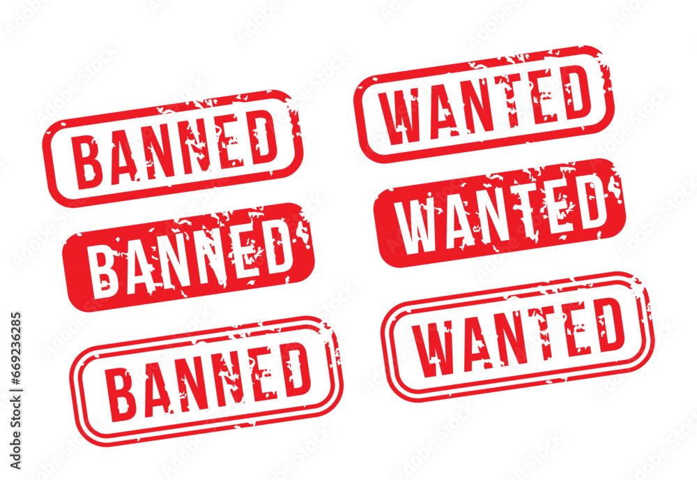 Banned stamp grunge effect ink hard stamps wanted Banned stamp grunge effect ink hard stamps wanted