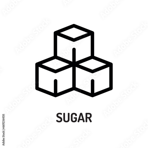 Sugar line black icon. Nutrition facts.