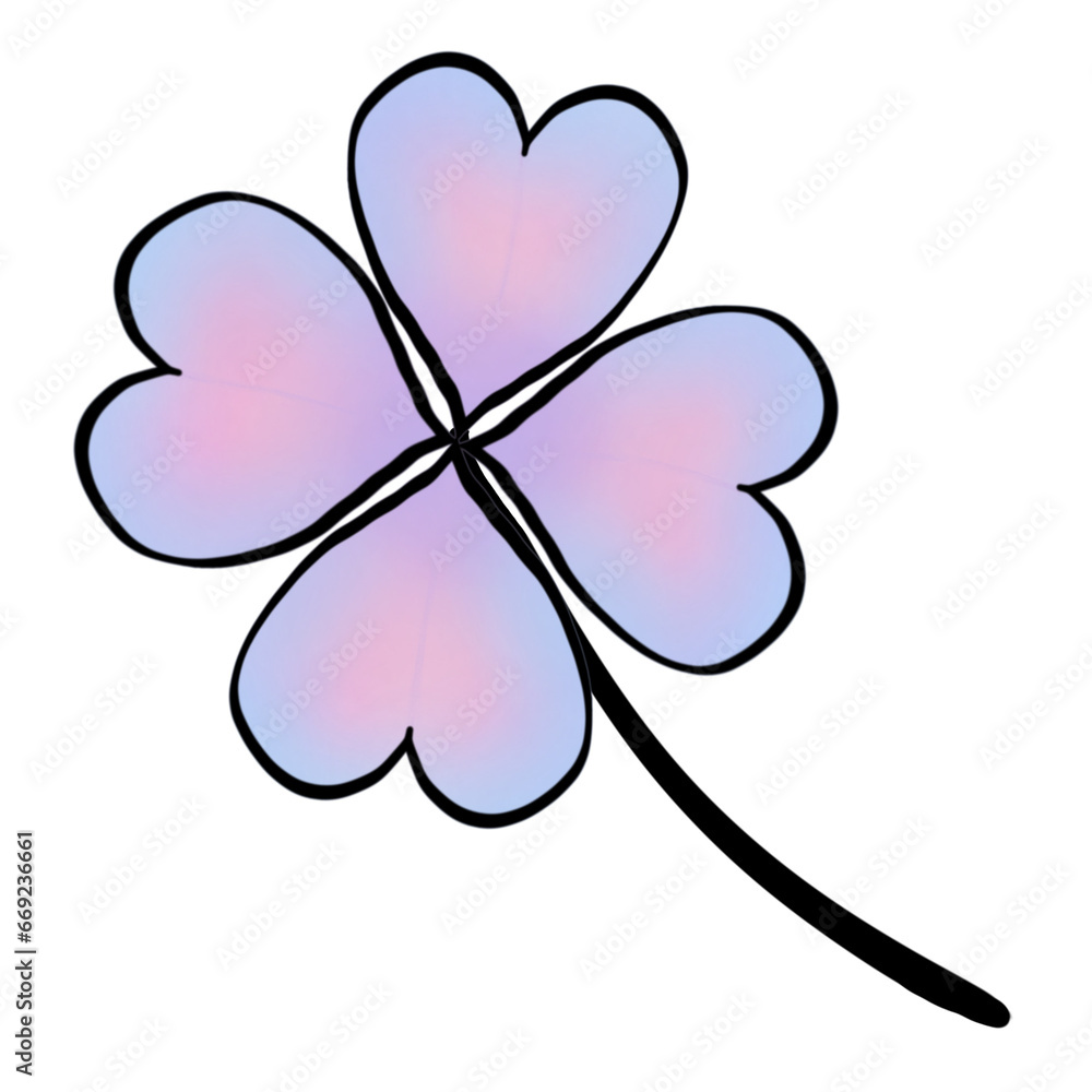 Fototapeta premium Pastel clover leaf