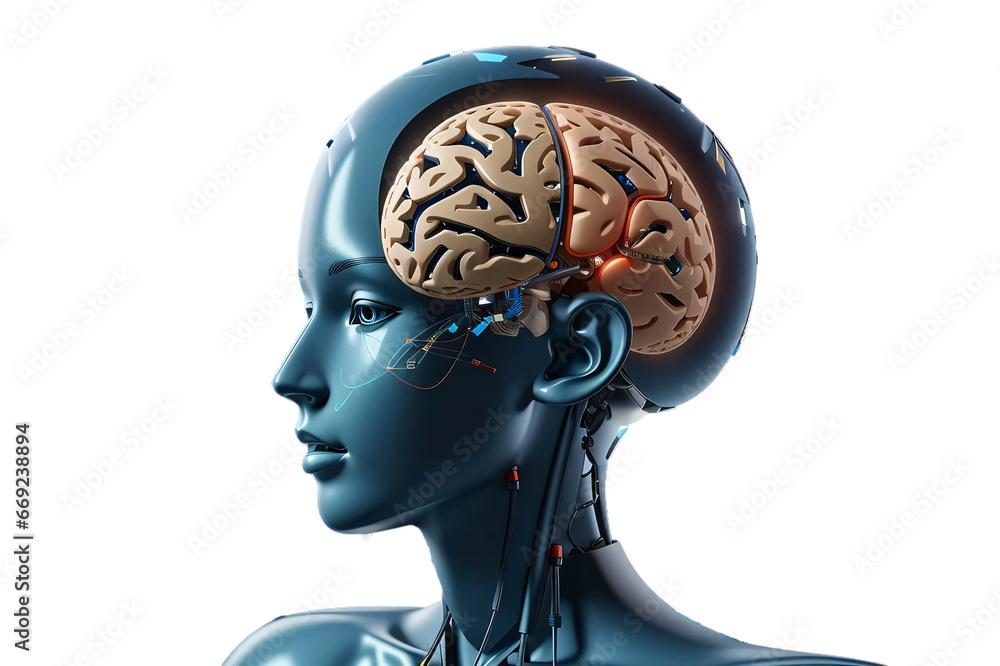 3d rendered anatomy illustration of a human body shape with brain ...