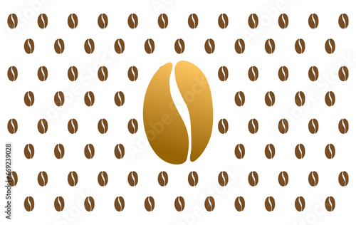 vector illustration of coffee bean pattern including seamless on white background. sketch of coffee beans. Hand drawn coffee beans vector.
