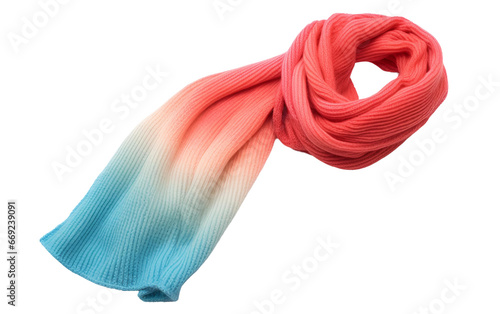 Gradient Glamour: Knitted Scarf with Trendy Ombre Effect on a Transparent Background