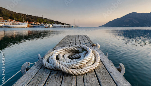 laid back rope on the dock awaiting its maritime purpose © Alicia