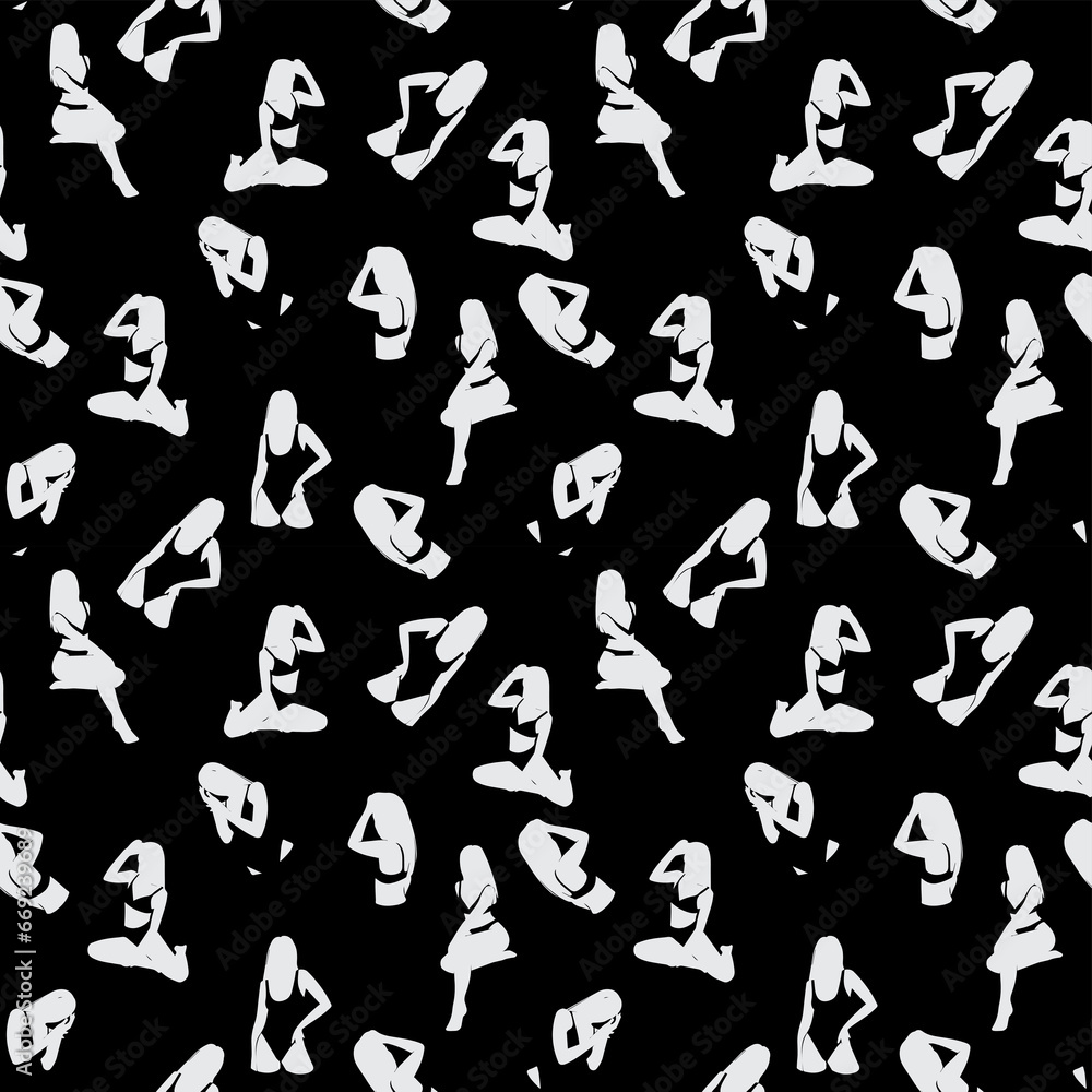 seamless pattern with  womens