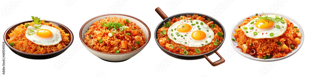 Kimchi Fried Rice clipart collection, vector, icons isolated on transparent background