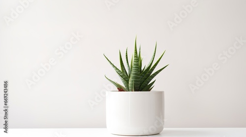 Aloe vera plant in a pot on the table