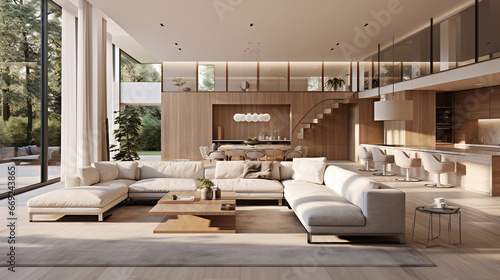 Beautiful modern living room with natural light © Milan