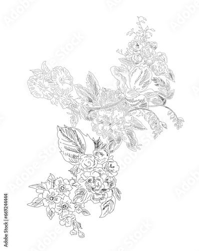 hand drawn flowers