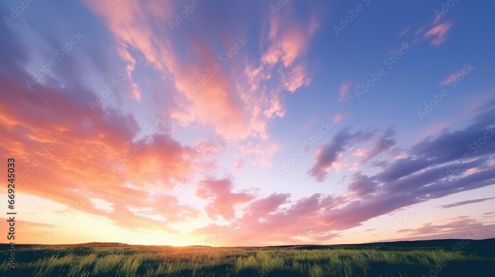 Obraz premium Sunset over the ocean vector simple 3d smooth cut