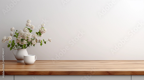 empty light wooden table