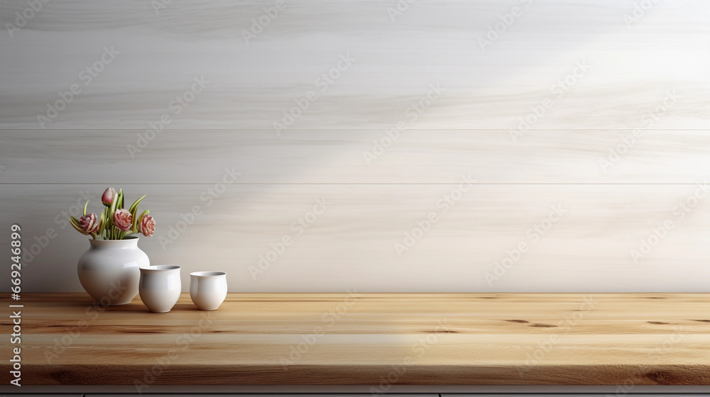 empty light wooden table empty light wooden table