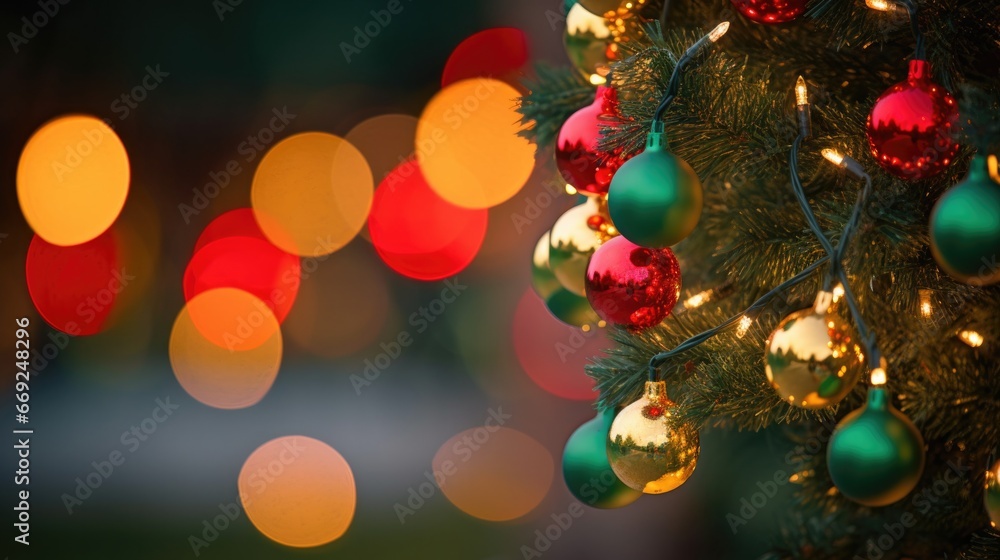 A photo of many of the smallest light bulbs on a Christmas tree, alternating colors of green, red, white, blurry, very beautiful, with bokeh.
