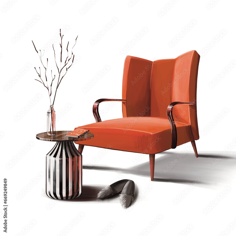 Fototapeta premium roter sessel