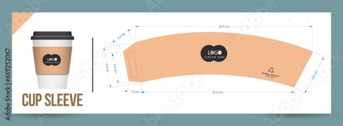  Paper Coffee Cup Sleeve Template sleeve sample 12oz Die Cut - Templates eps die-cut