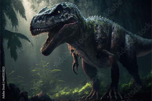Jurassic. Extinct creatures. Dinosaur wallpaper, full body, fantasy, prehistory... © Jacques Evangelista