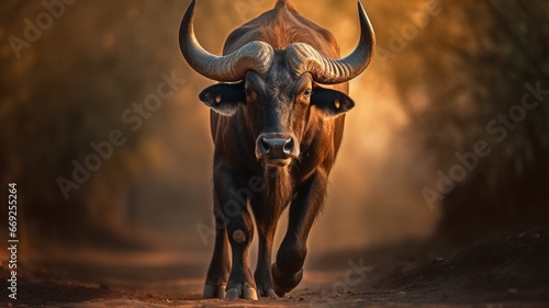 domestic buffalo animal cape domestic safari illustration image AI generated art photo