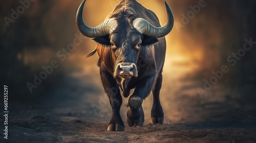domestic buffalo animal cape domestic safari illustration image AI generated art