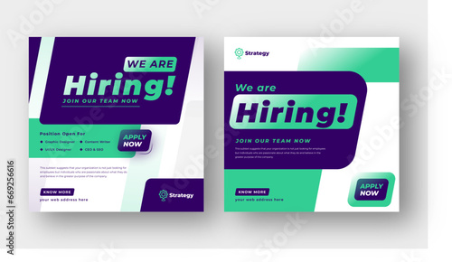 We are hiring job vacancy social media post, employees needed web banner post template