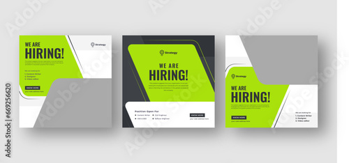 We are hiring job vacancy social media post, employees needed web banner post template
