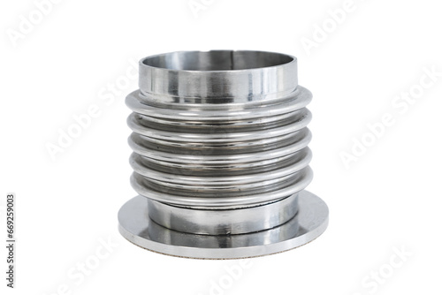 Obraz na płótnie Steel bellows compensator for heating lines isolated w salonie