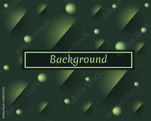 Abstract emerald background with voluminous light green balls of different sizes. Template associated with Christmas for cards, banners and packaging.
