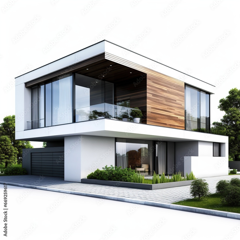 3d Modern Home Isolated On White Background 3d Modern Home Isolated On White Background