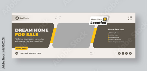 Real estate social media facebook cover web banner template