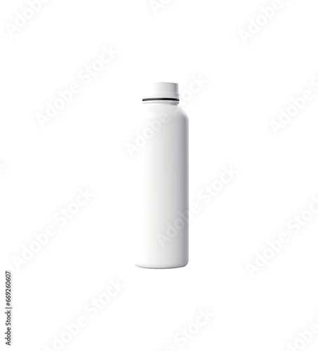 white plastic bottle isolated on white background PNG.