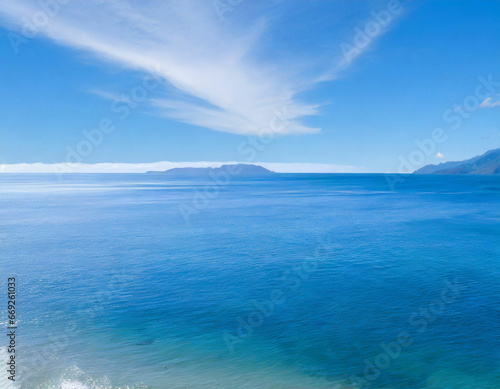 Serene Blue Ocean under the Open Sky