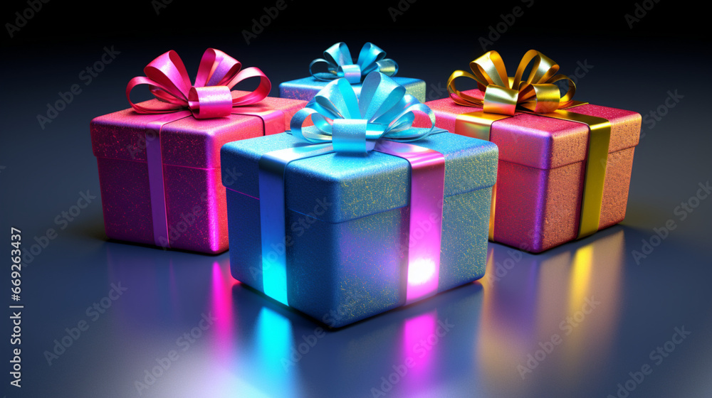 Cadeaux de Noël, paquets, présents. Fond pour conception et création graphique. Ambiance familiale, festive et hivernale. Cadeaux de Noël, paquets, présents. Fond pour conception et création graphique. Ambiance familiale, festive et hivernale.