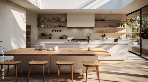 bright friendly modern minimalistic kitchen with natural light © Milan